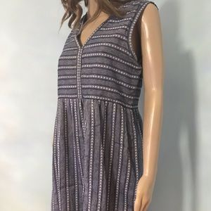 Max Studio Blue and White Cotton Sun Dress…